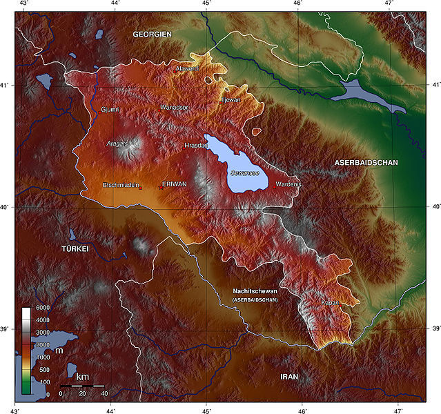 Armenien Topography Map