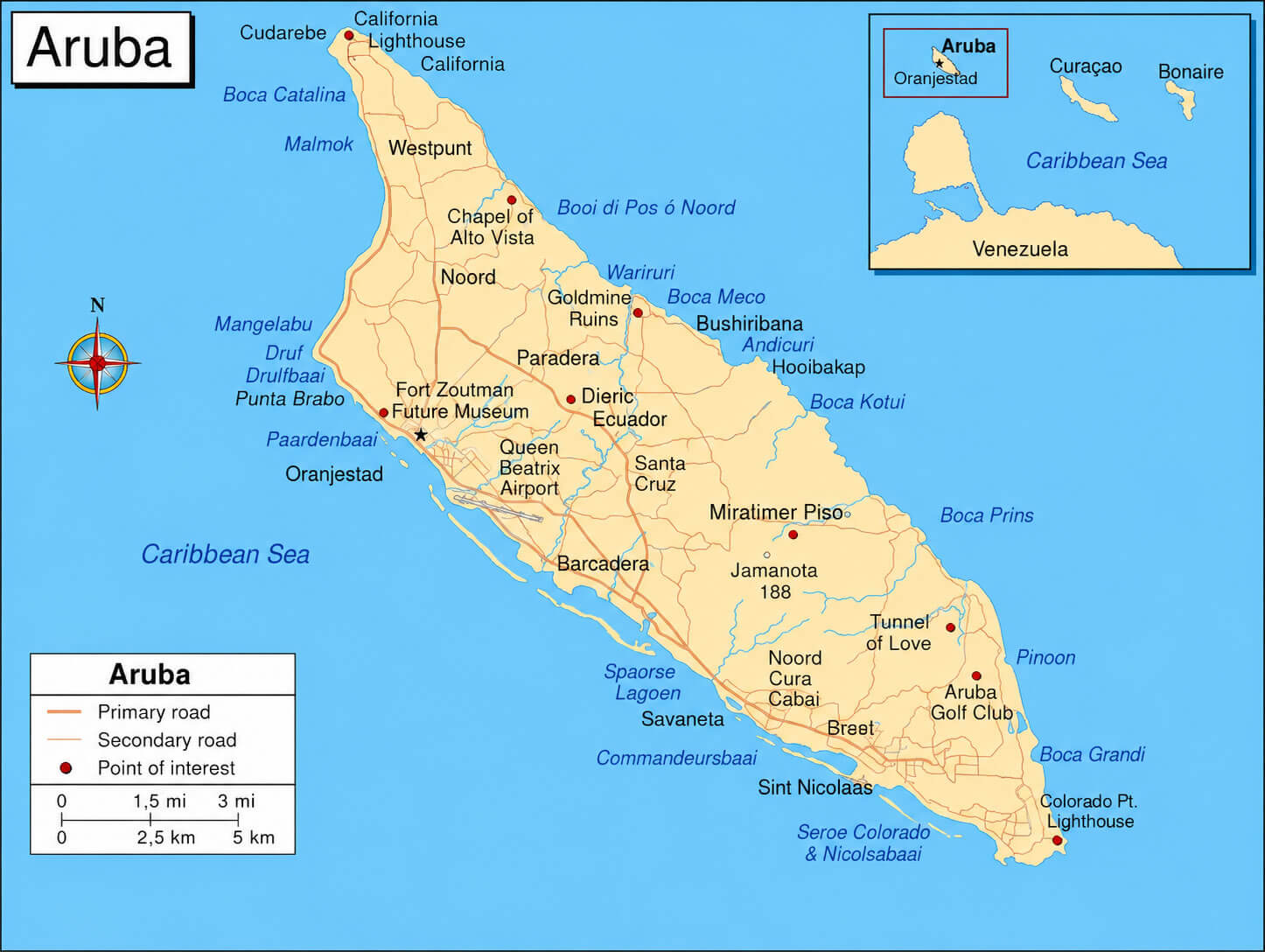 ARUBA POLITICAL MAP