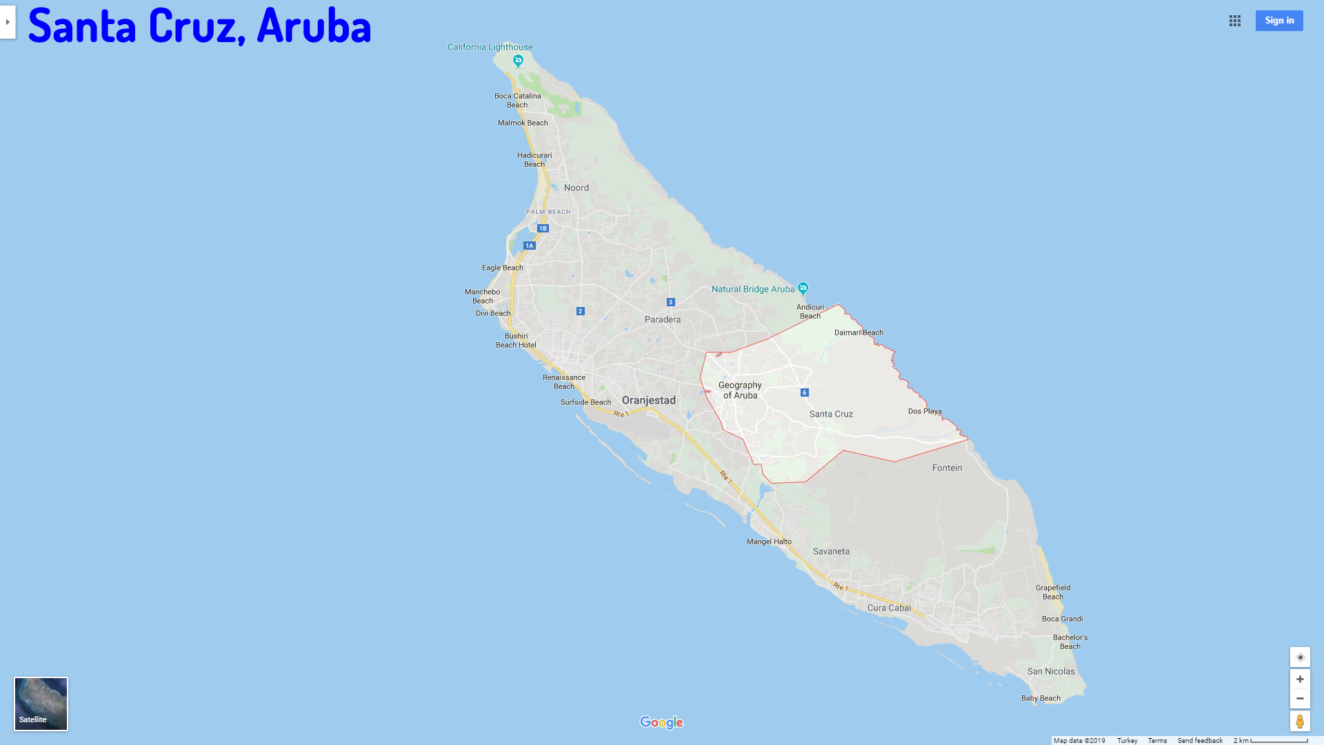 Santa Cruz map Aruba