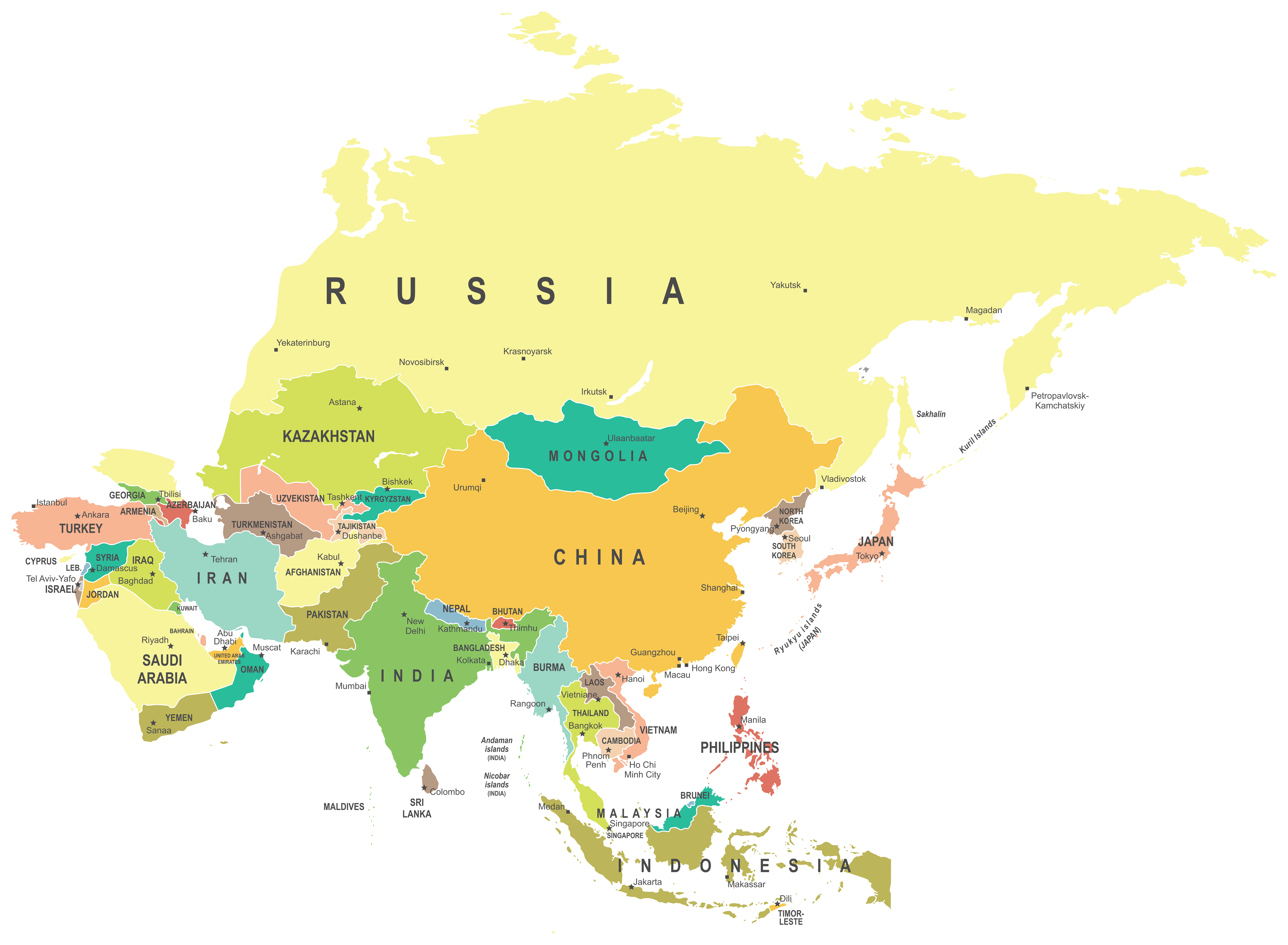 Asia Map Map Pictures - Riset