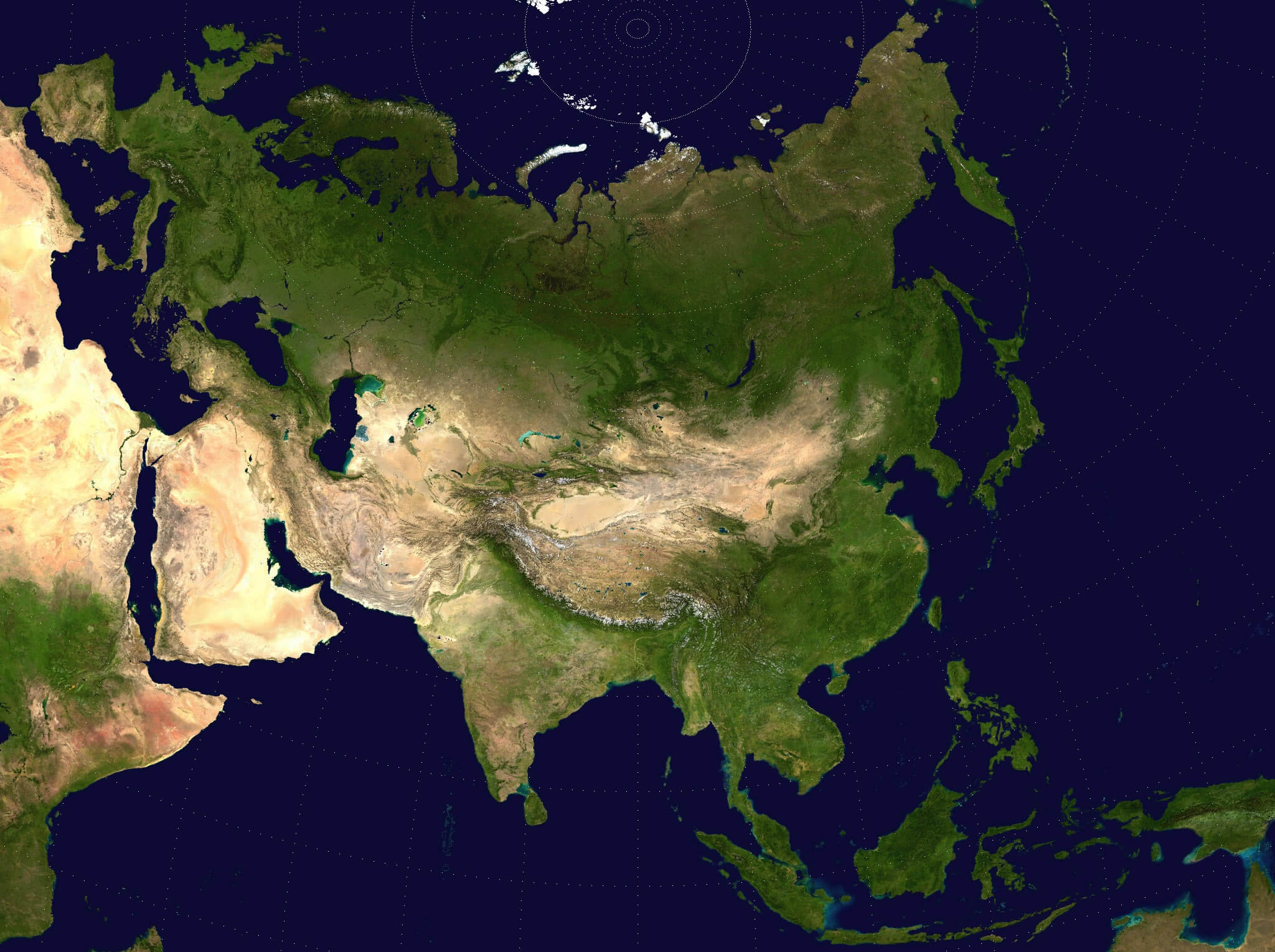 Asia Satellite Map