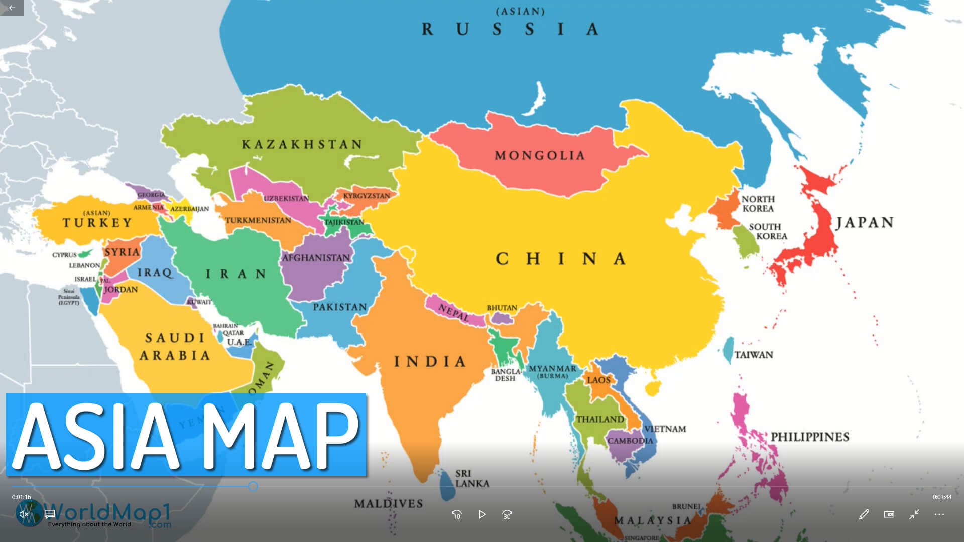 World Map Of Asia With Countries Asian Countries Maps, Satellite Images From Space 1