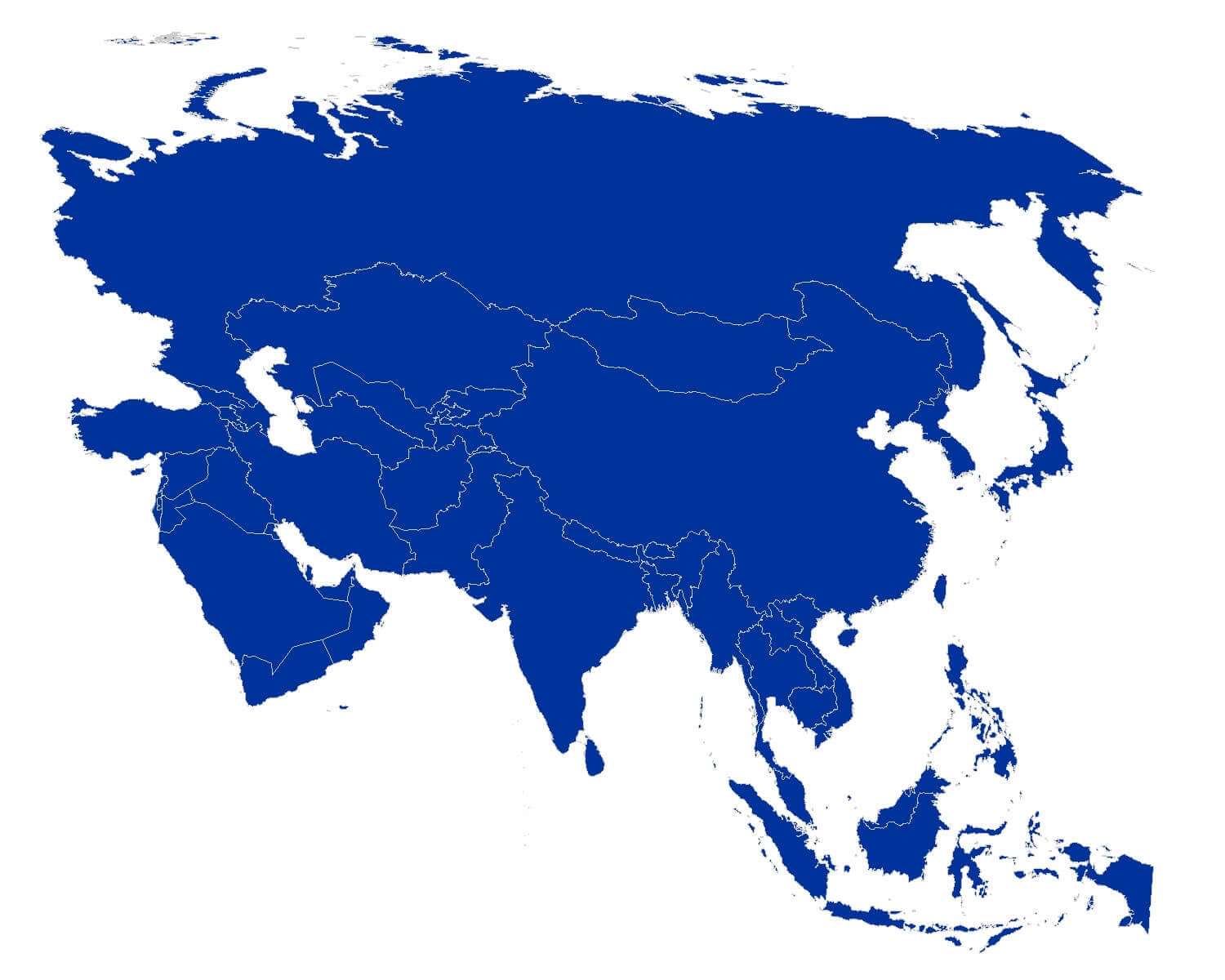 Asia blank map