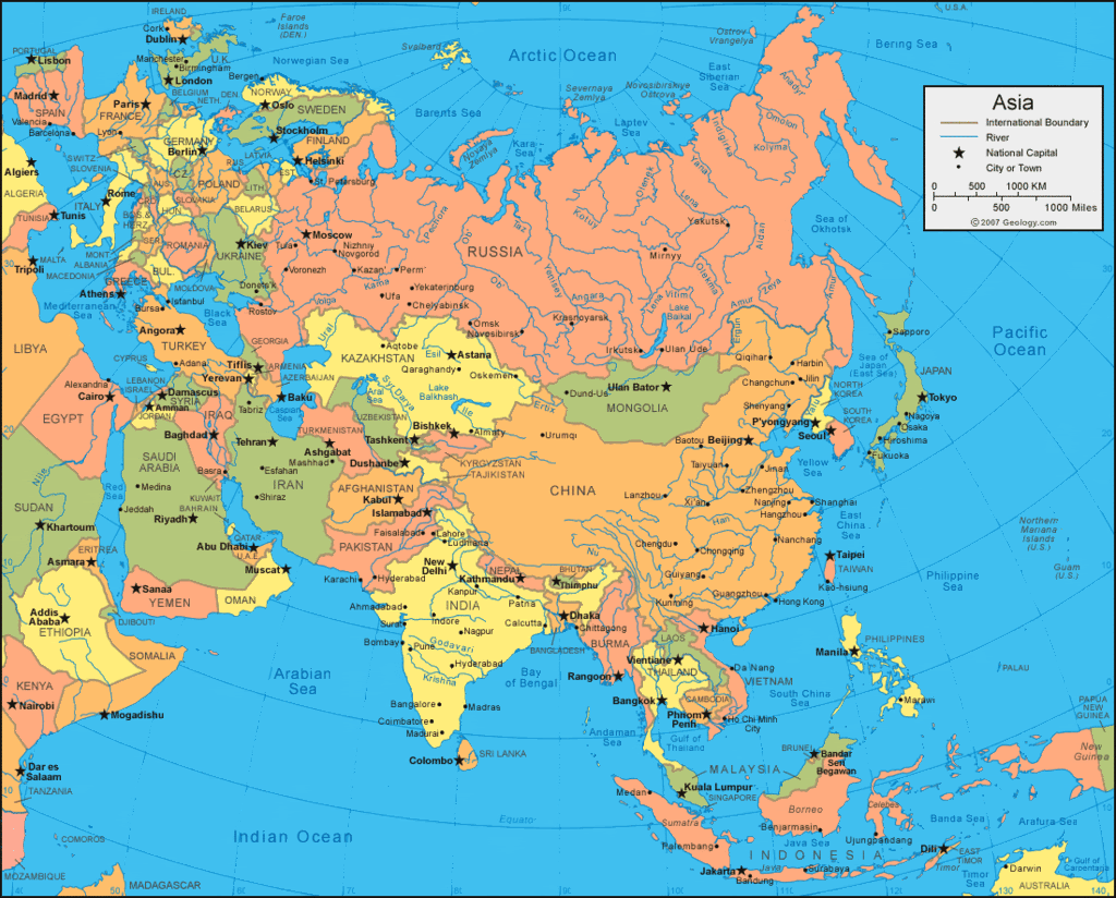 Asia map China