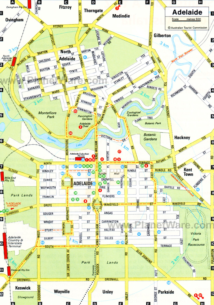 adelaide city map
