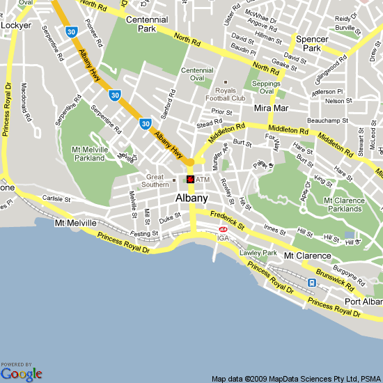 Albany Map Western Australia