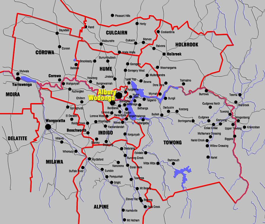 Area Map Albury 