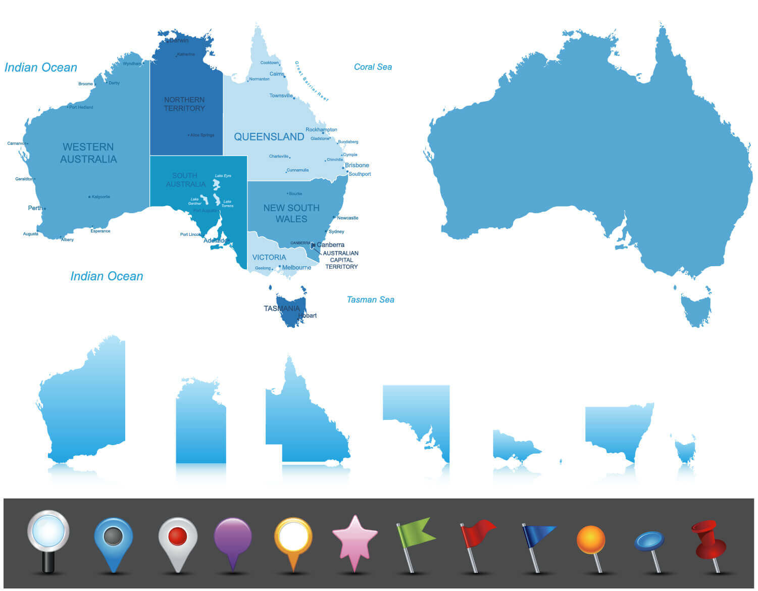 Australia Highly Detailed Map