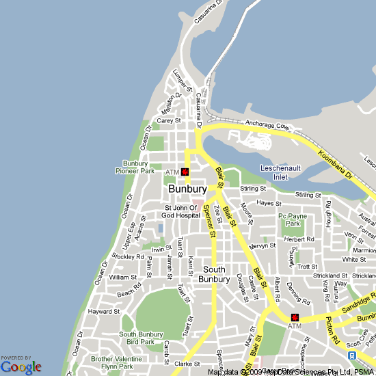 Bunbury map