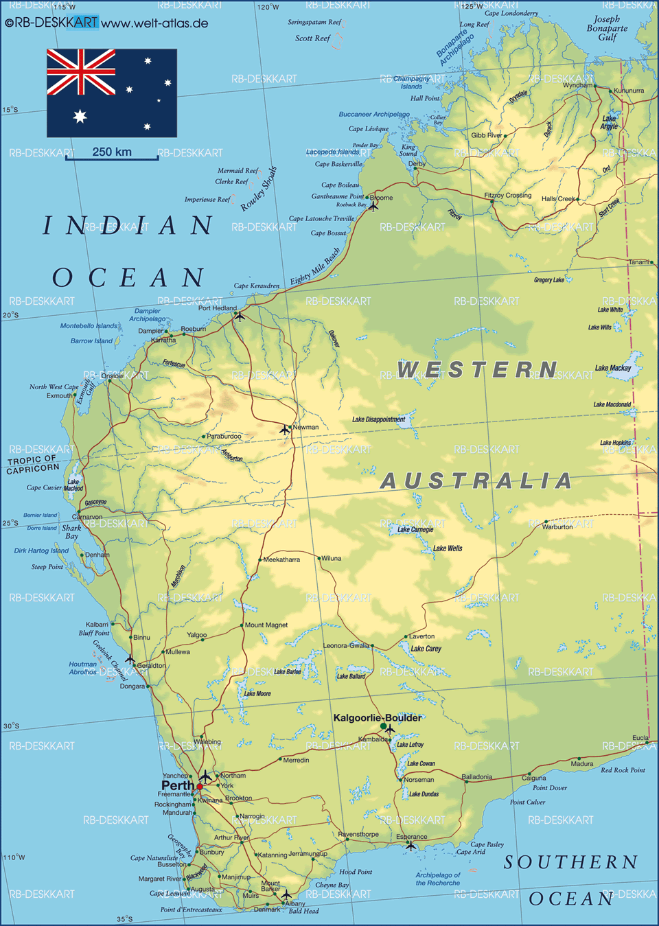 western australia Bunbury map