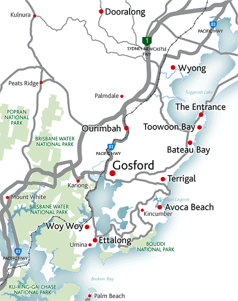Central Coast map