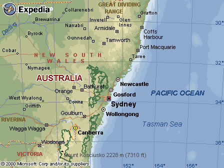 NSW central coast map