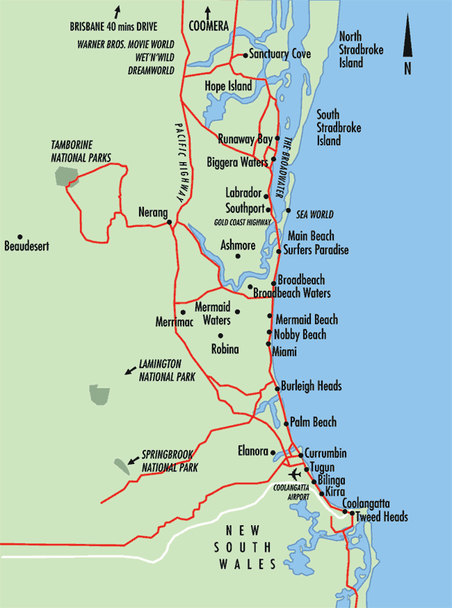 map of gold coast