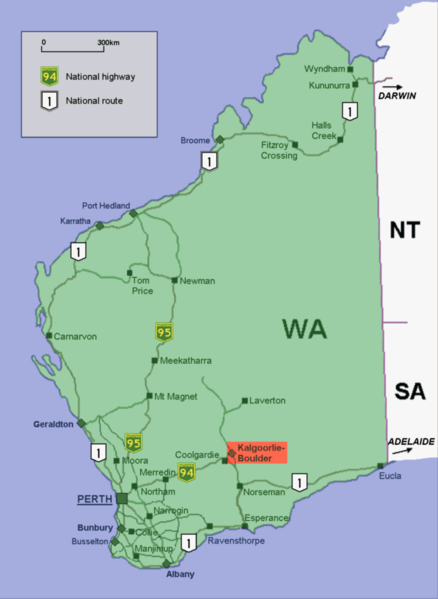 Kalgoorlie map Western Australia