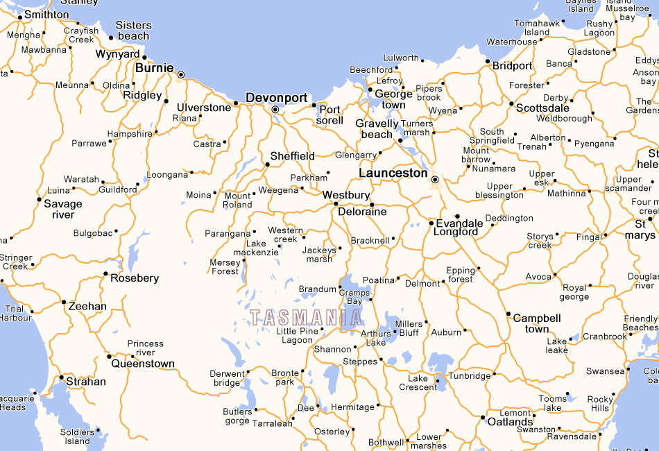 map of tasmania Launceston