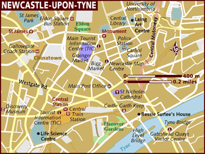map of Newcastle Australia