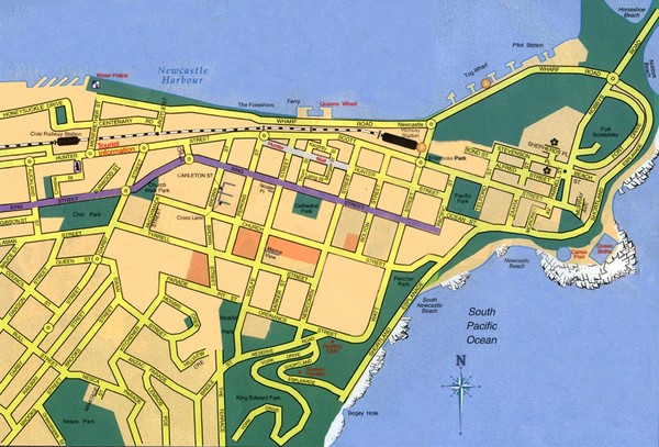 Newcastle Australia map