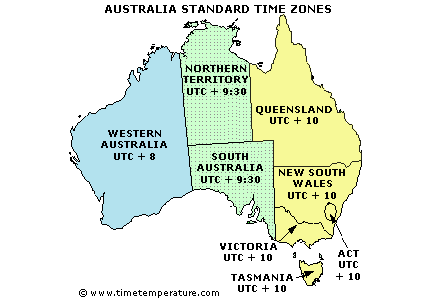 australia time zone Palmerston map