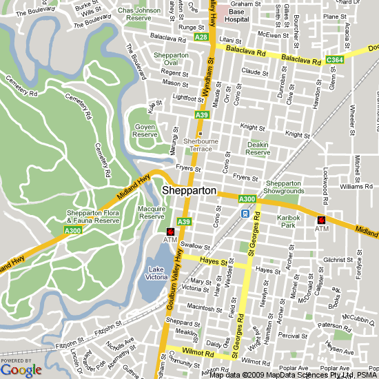 Shepparton map