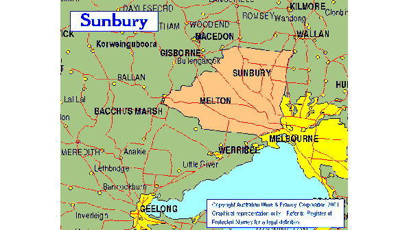 Sunbury regions map