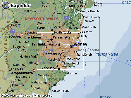 map of sydney