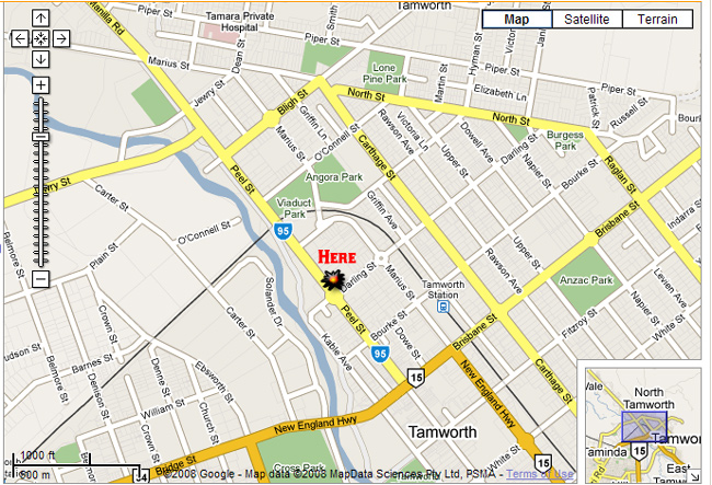 Tamworth location map