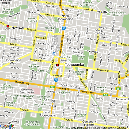 Toowoomba Queensland map