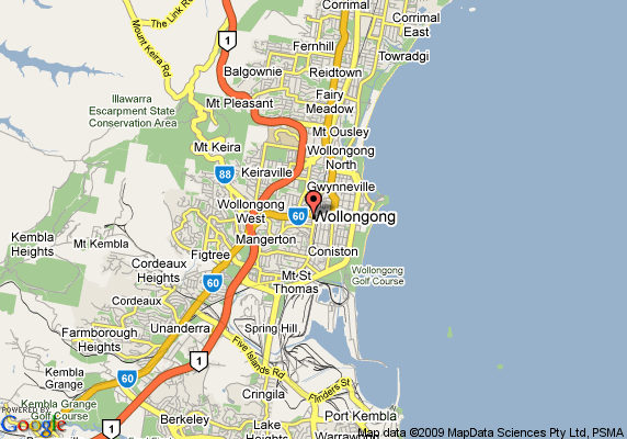 map Wollongong