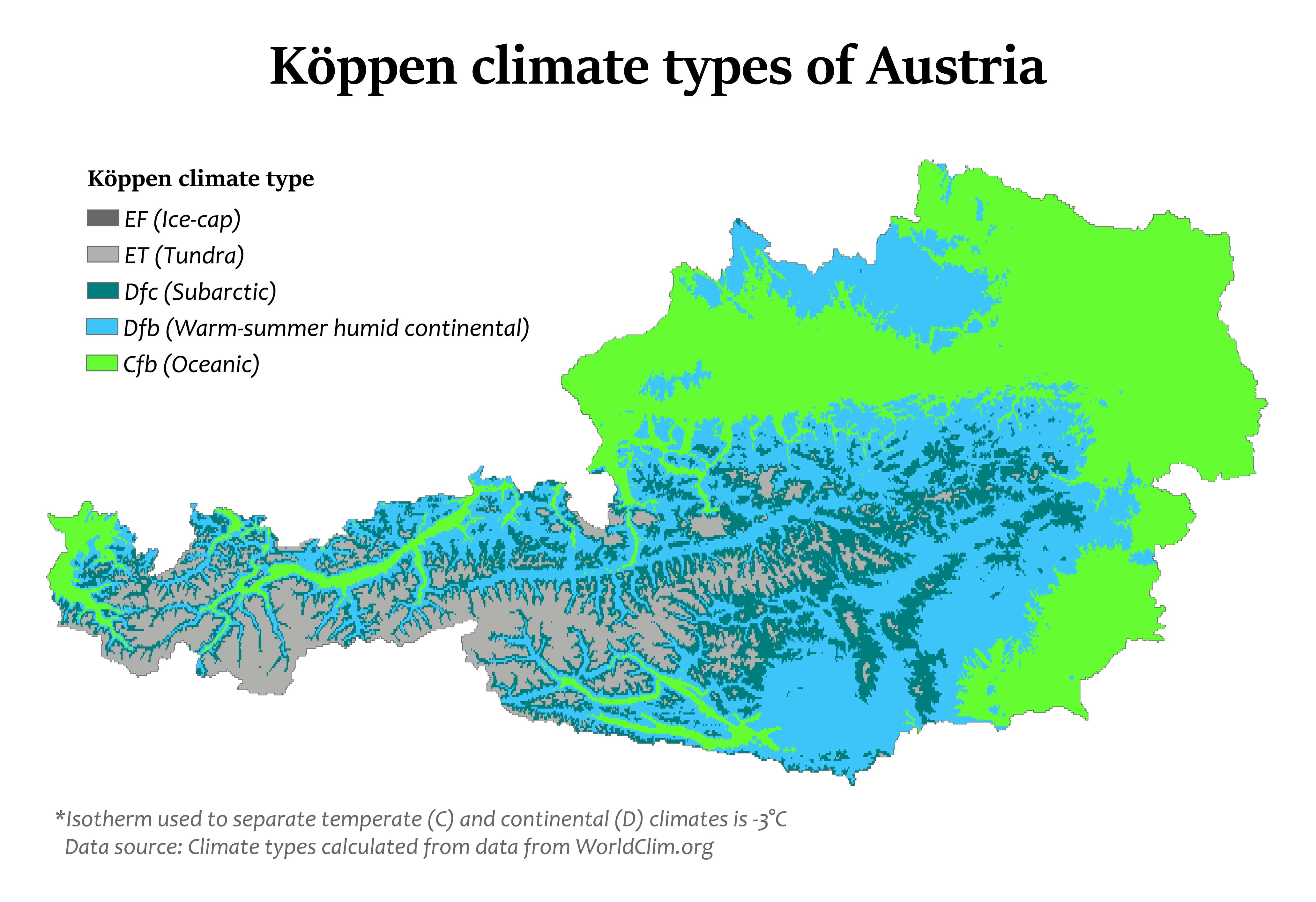Austria Climatic Map