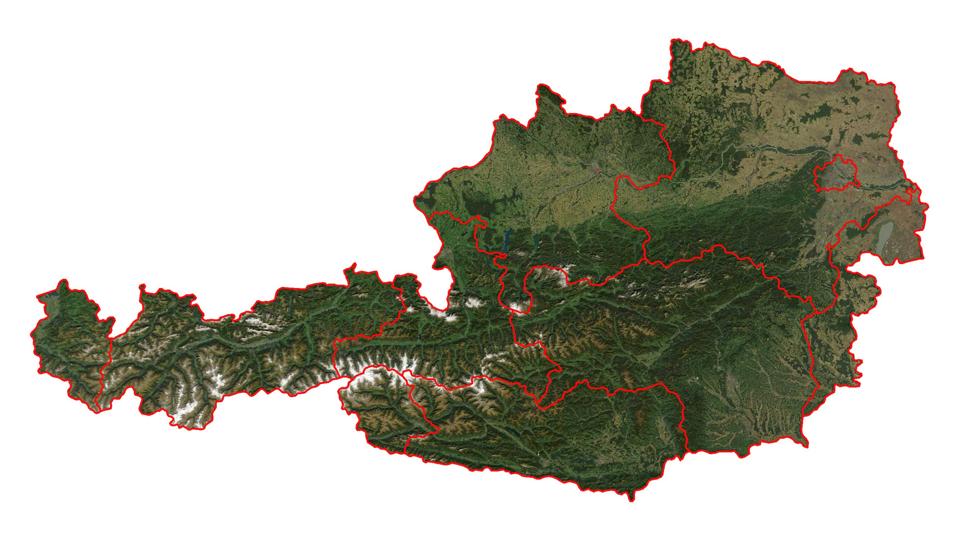 Austria Earth Satellite Map