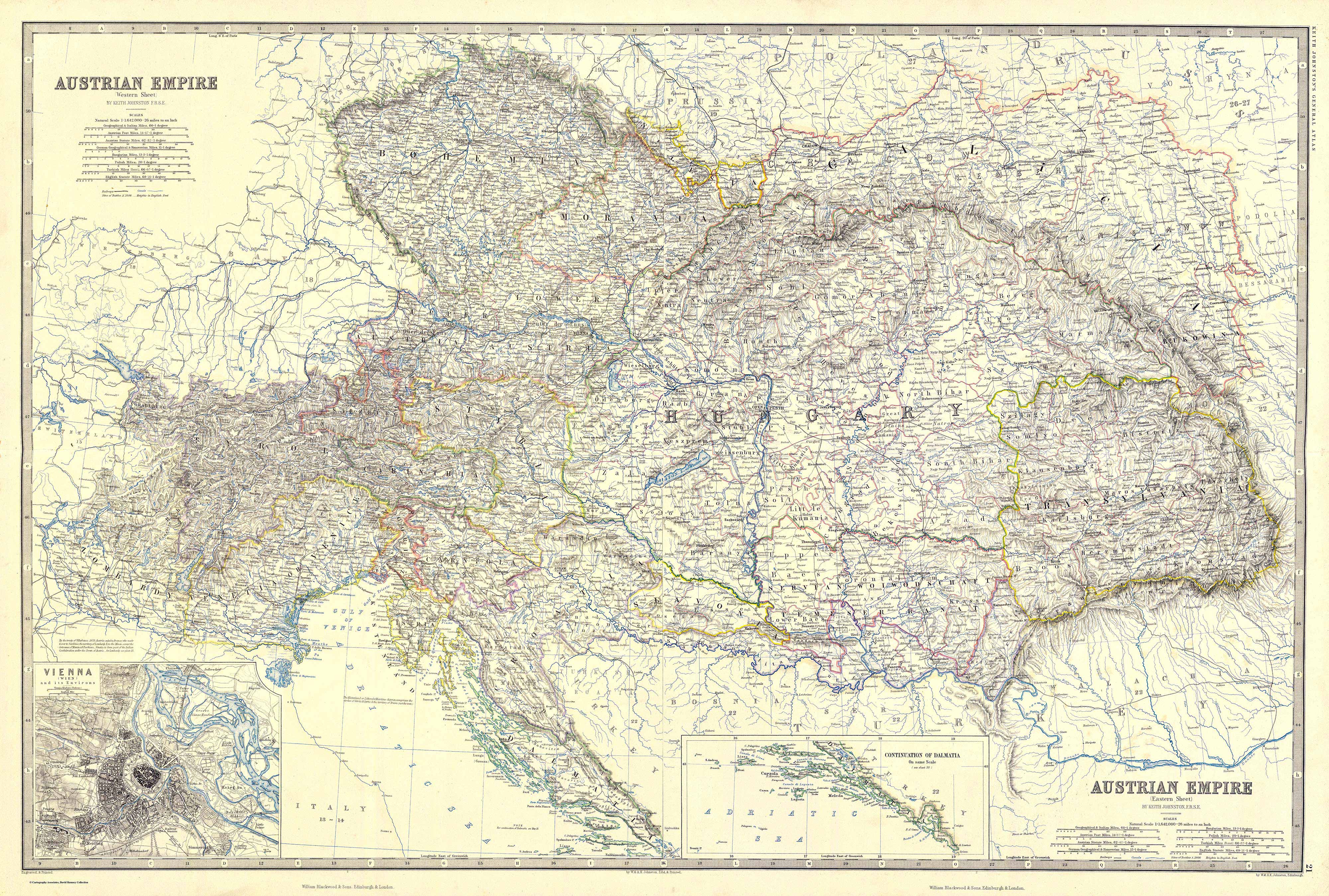 Austria Historical Map - Austrian Empire Map (1861)