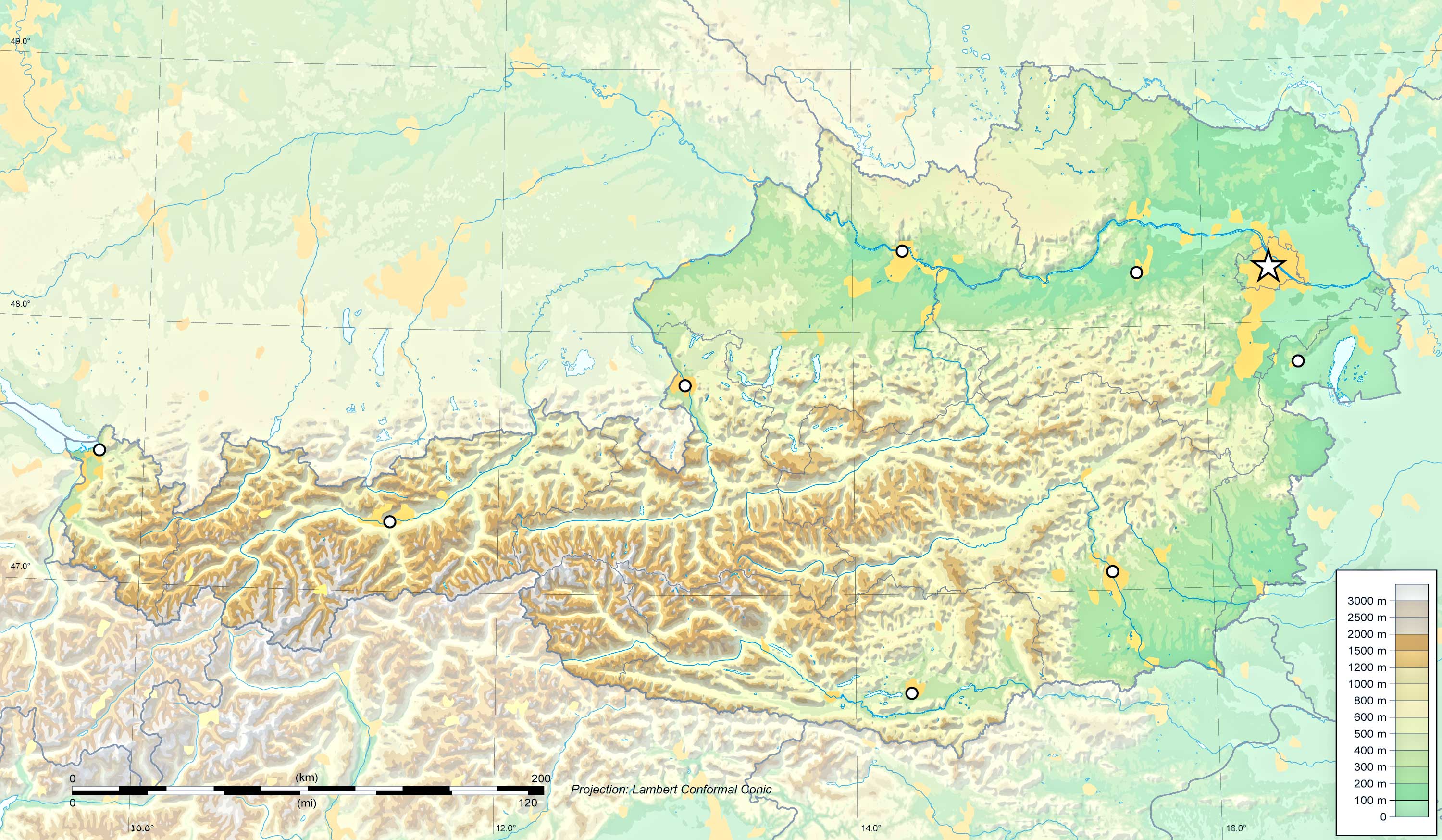 Austria Topographic Map
