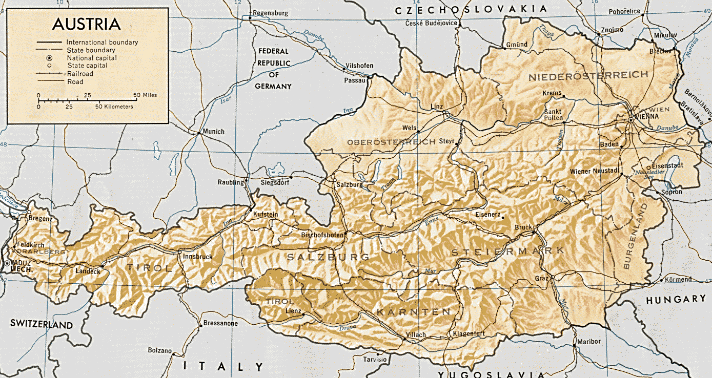 Austria Physical Map