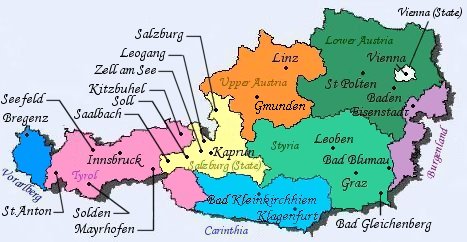 austria regions map