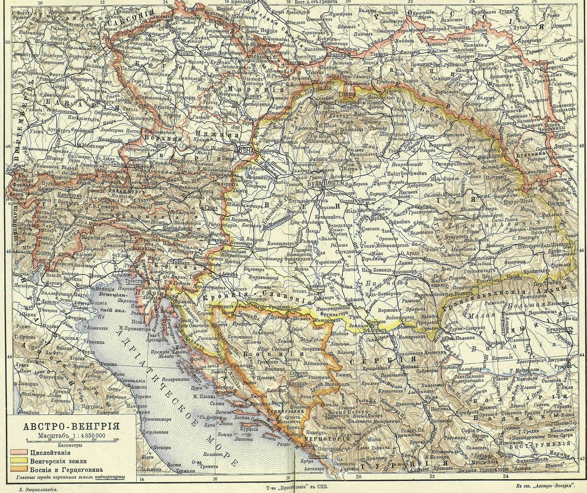 Map of Austria hungary 1900 1907