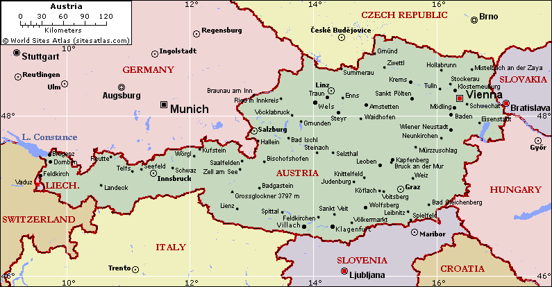 Political Map of Austria