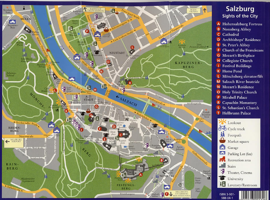 Salzburg tourist map