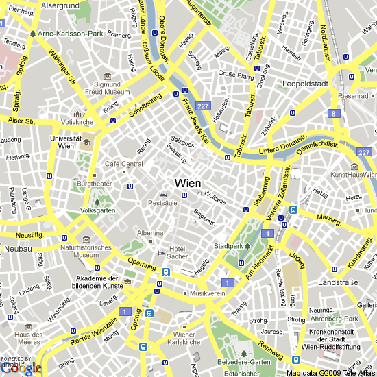 city center map of Vienna