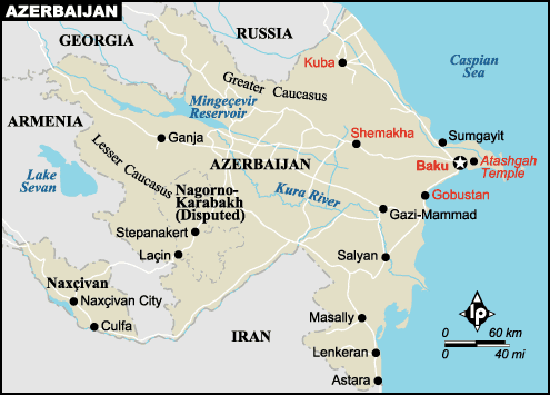 azerbaijan cities map
