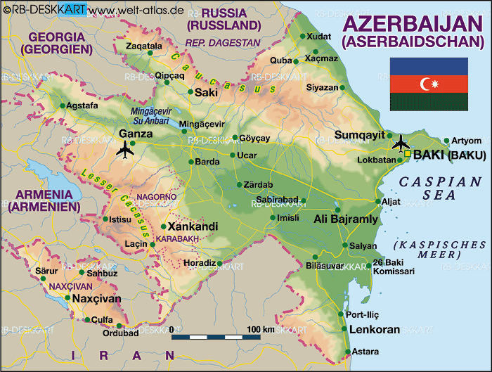 physical map azerbaijan