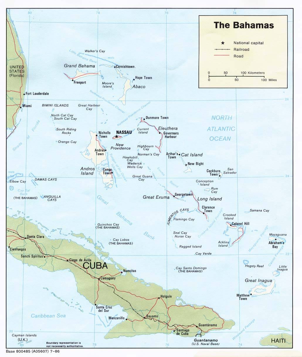 Bahamas Country Political Map
