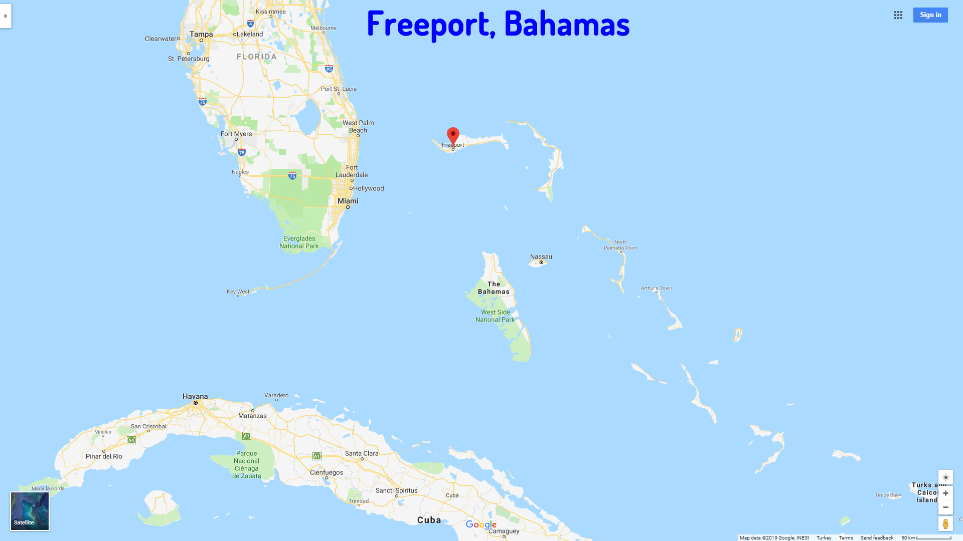 Freeport map Bahamas
