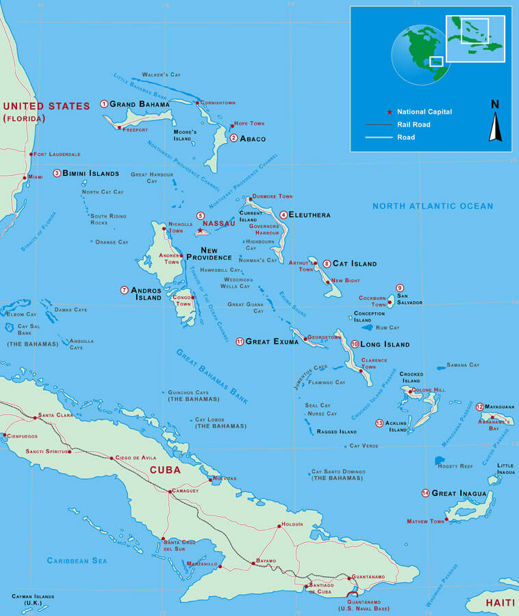 Islands Maps of Bahamas