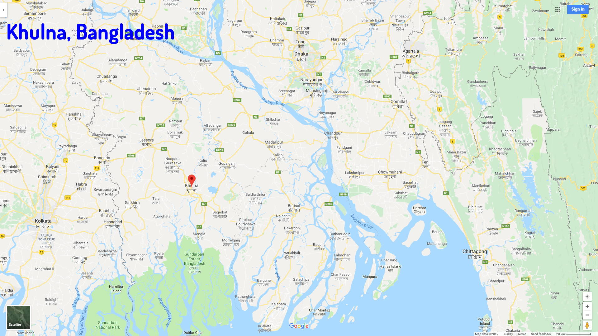Khulna map Bangladesh