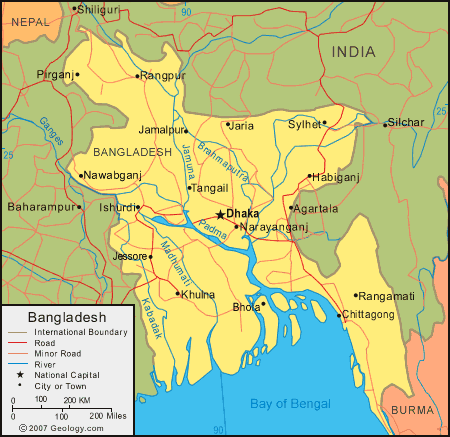 map of Bangladesh