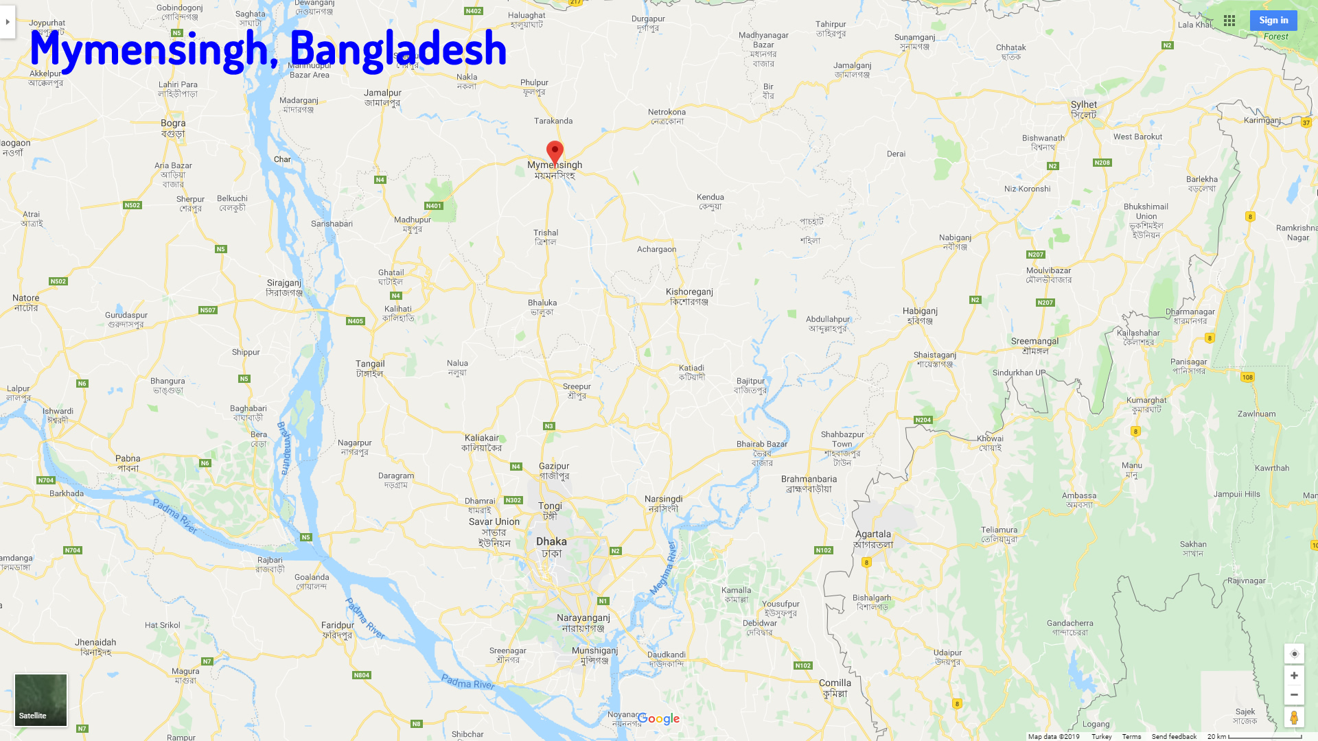 Mymensingh map Bangladesh