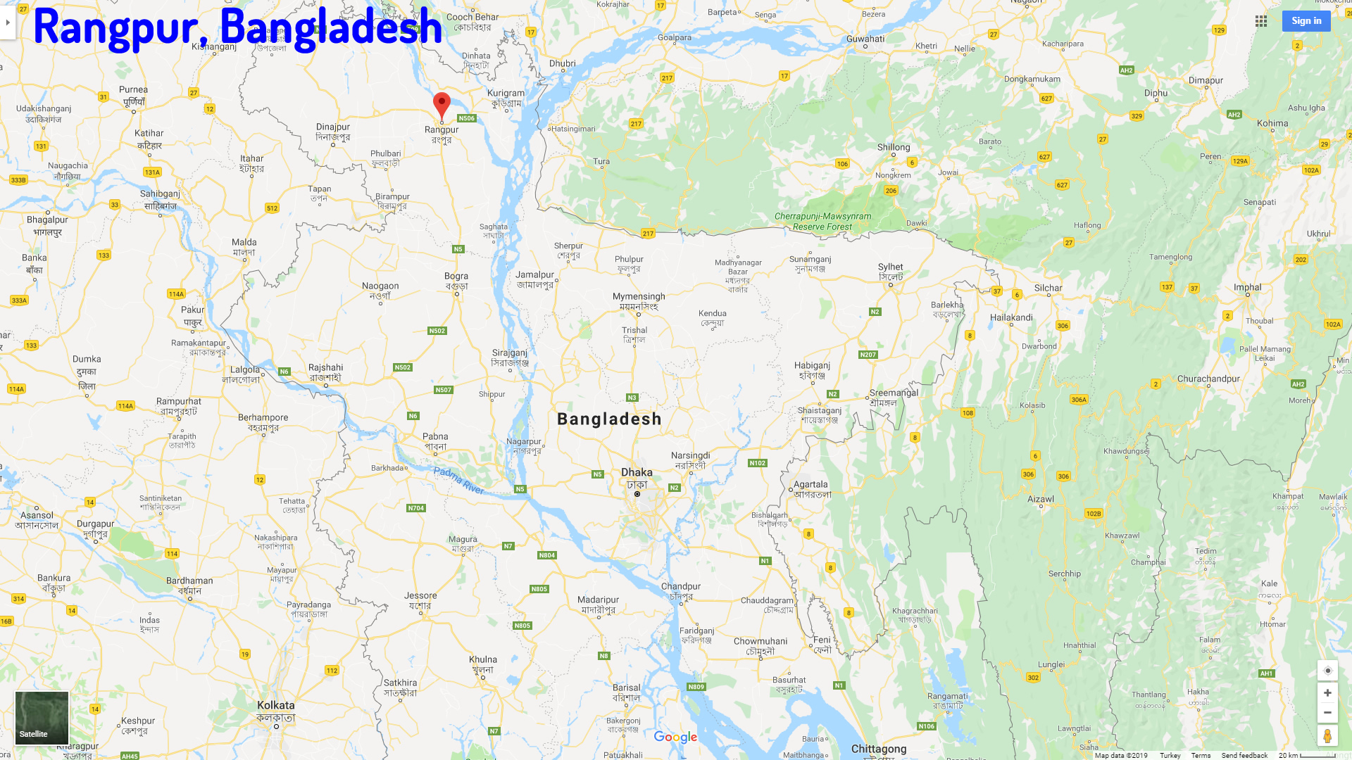 Rangpur map Bangladesh
