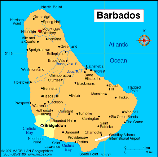 Cities Map Barbados