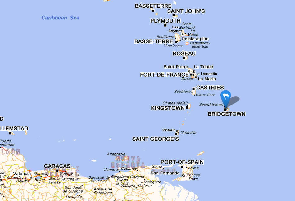 Islands Map of Barbados