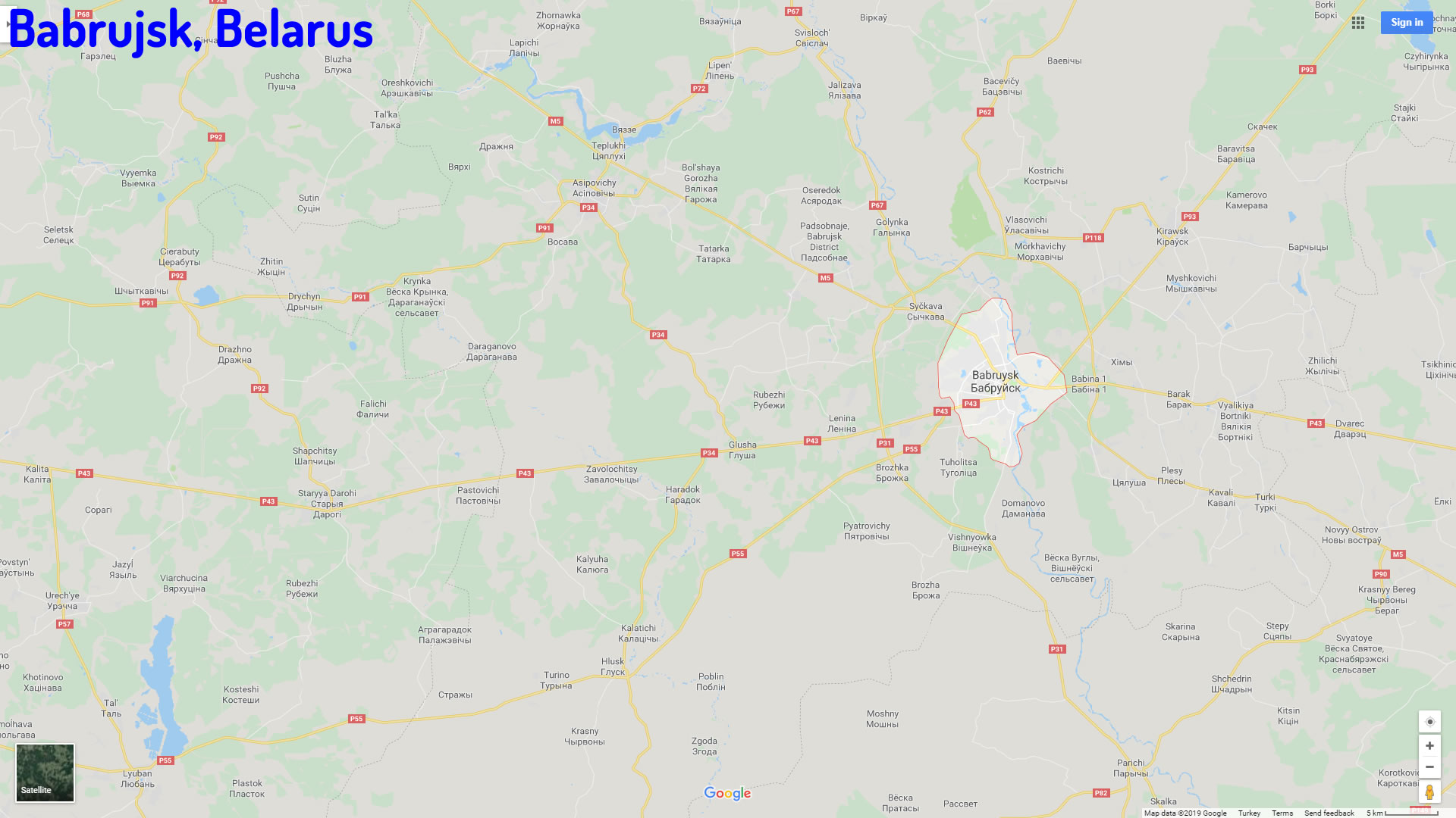 Babrujsk map Belarus